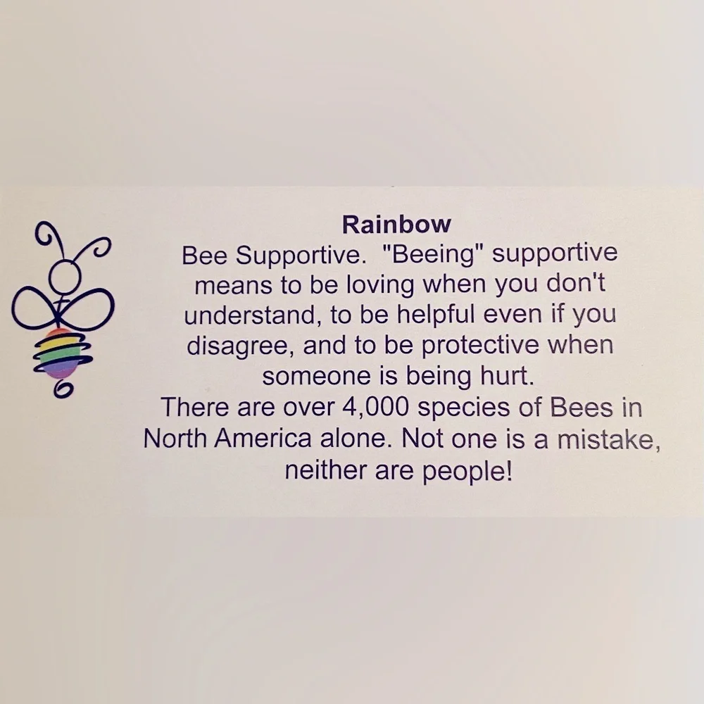 Sterling Silver wrapped Rainbow and Howlite Bead Pendant, Bee Supportive - Picture 7 of 7